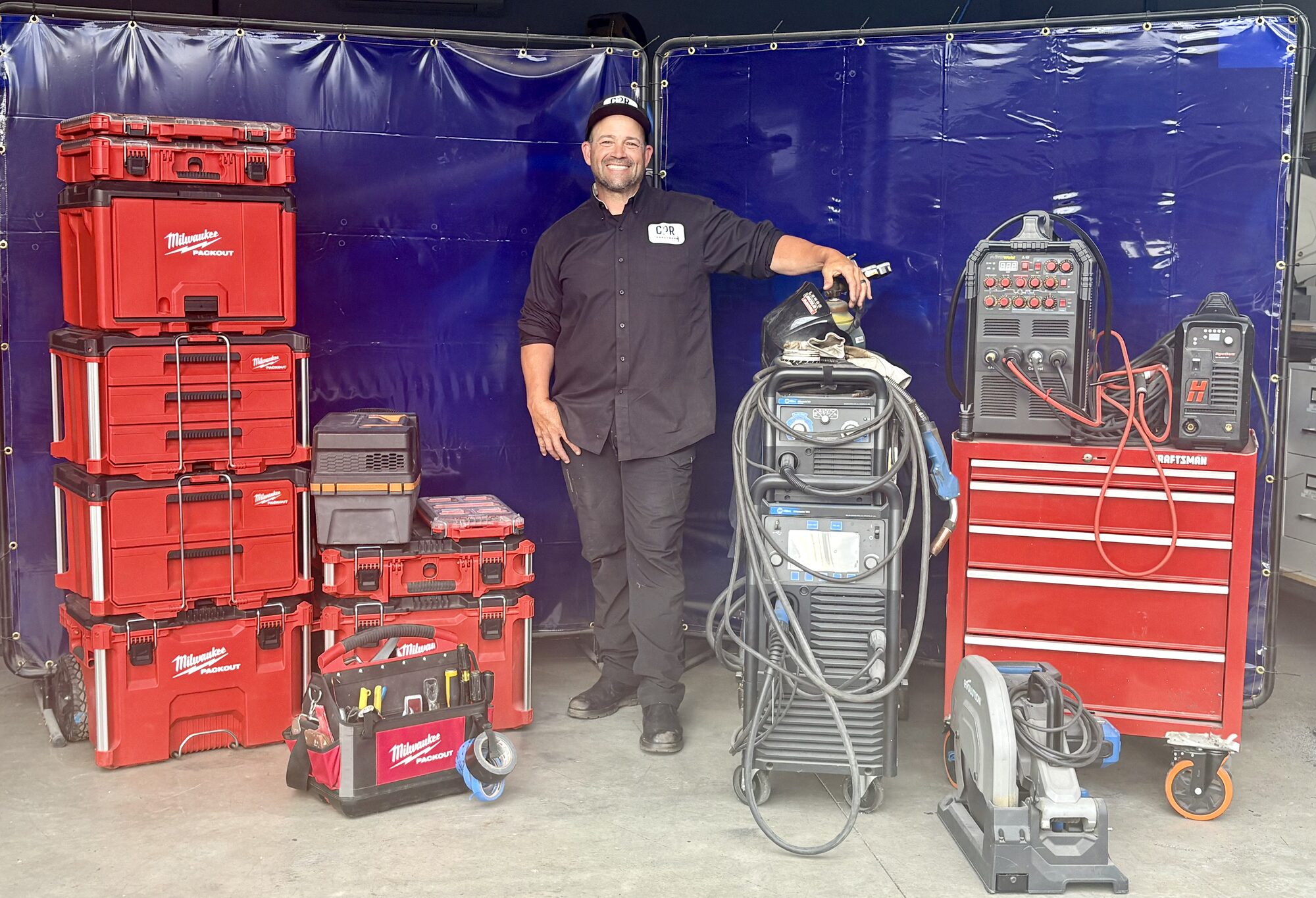 Mike Longo of CPR Handyman with tools and welding equipment Mike Longo of CPR Handyman with tools and welding equipment