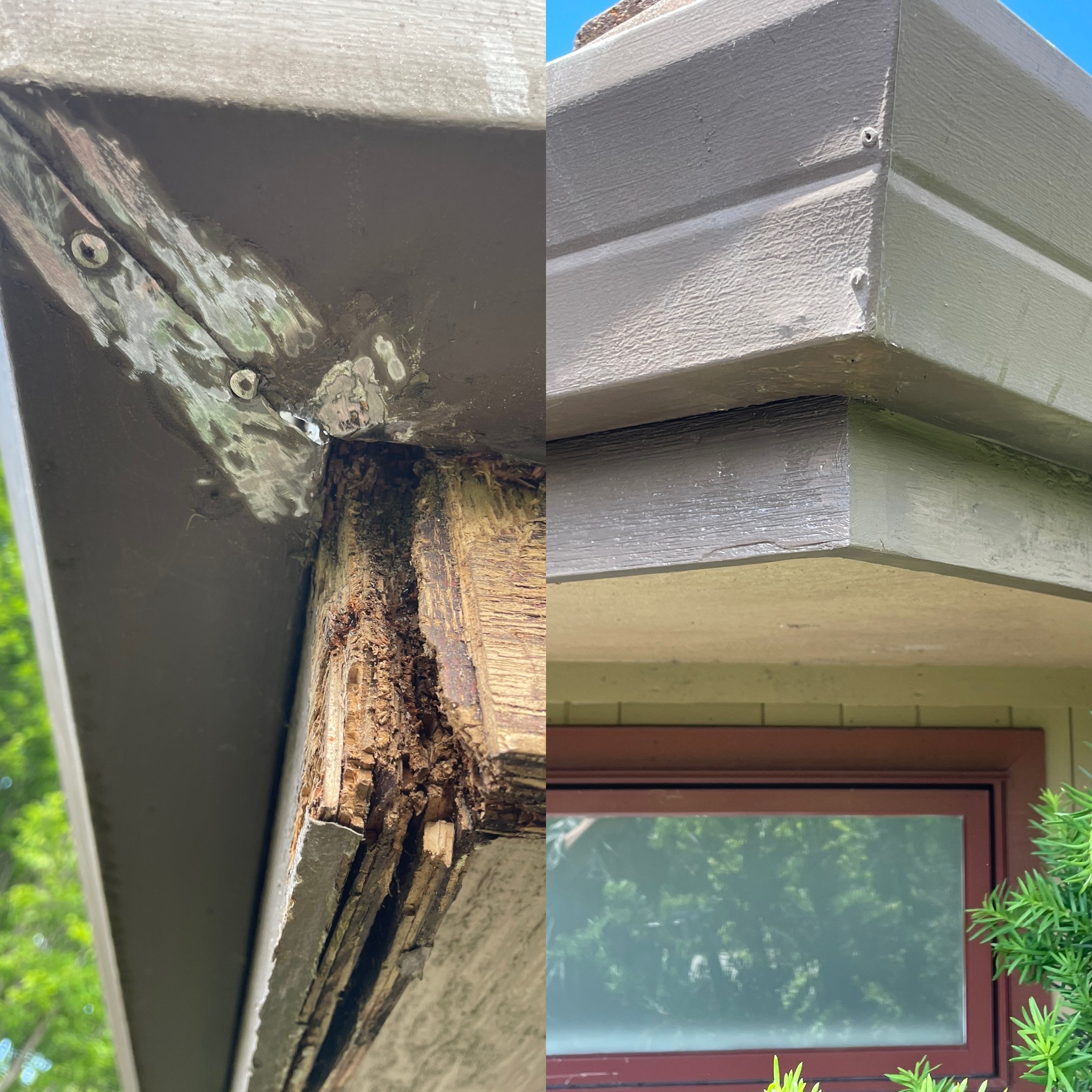 Before-and-after dry rot repair completed by CPR Handyman Before-and-after dry rot repair completed by CPR Handyman