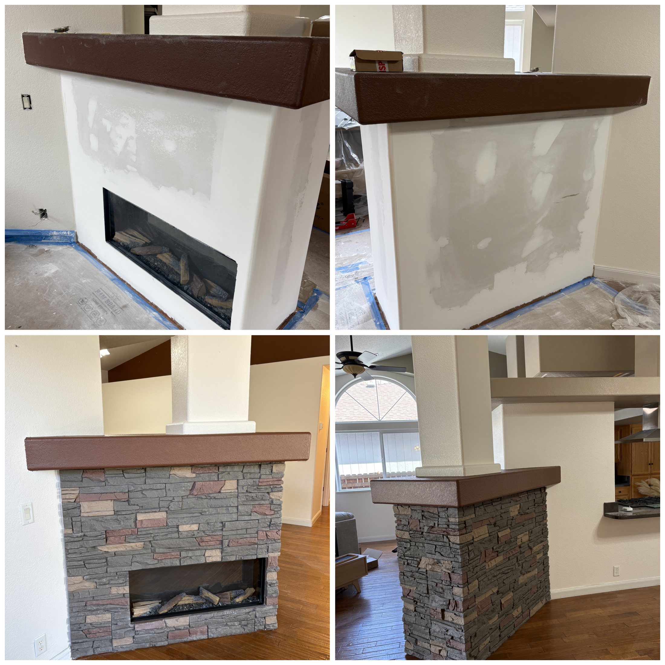 Fireplace project before and after